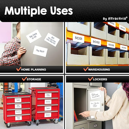 Attractivia Dry Erase Magnetic Labels 5.6 x 3.7 in, Dry Erase Magnets, - Image 4