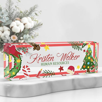 Personalized Name Plate for Desk Custom Acrylic Desk Name Plate Custom Employee by AZUFEMOS