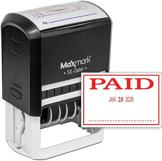 MaxMark Large Self-Inking Rubber Date Office Stamp by Maxmark