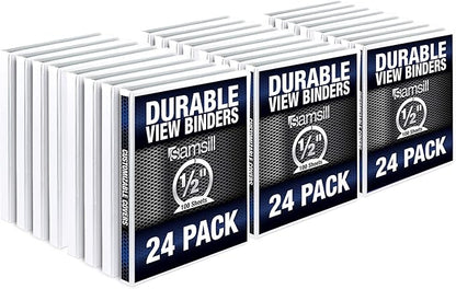 Samsill Durable .5 Inch Binder, Made in the USA, Round Ring Customizable Clear by Samsill