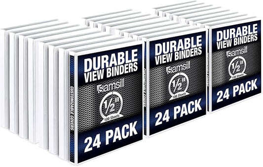 Samsill Durable .5 Inch Binder, Made in the USA, Round Ring Customizable Clear by Samsill