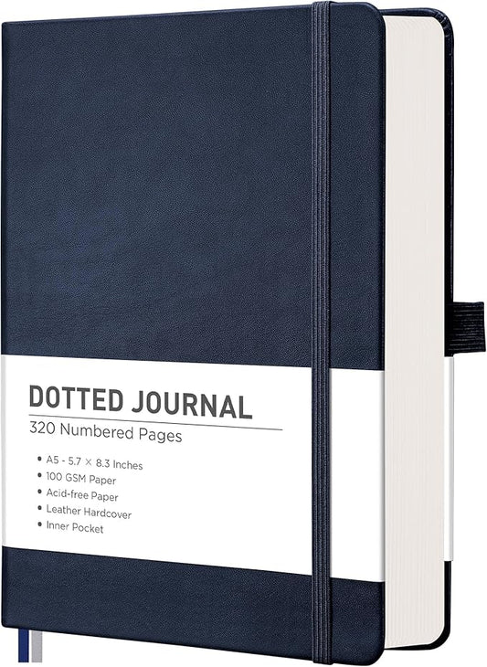 RETTACY Bullet Dotted Journal Notebook, 320 Numbered Pages, A5 Medium Size by RETTACY