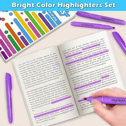 Duchong Highlighters, 30 Packs Purple Highlighter Bright Colors Bulk, Chisel - Image 6