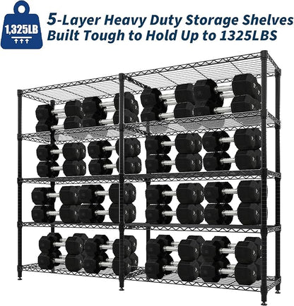 MilleLoom 5-Tier Storage Shelves, H-Shaped/L-shaped Shelf - Image 4