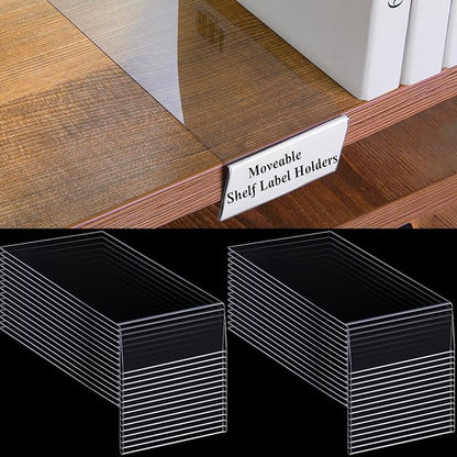 Containlol 50 Pcs Moveable Shelf Label Holders by Containlol