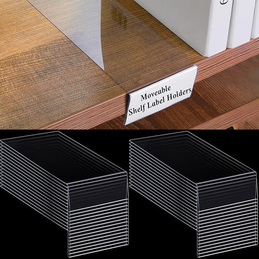 Containlol 50 Pcs Moveable Shelf Label Holders by Containlol