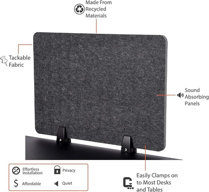 ReFocus™ Raw Clamp-On Acoustic Desk Divider – Reduce Noise and Visual - Image 7