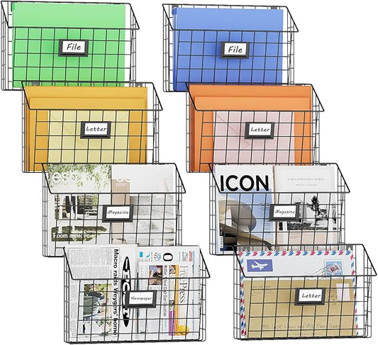 X-cosrack Detachable Hanging Wall Files Organizer & 8-Tier Metal Folder Wall by X-cosrack