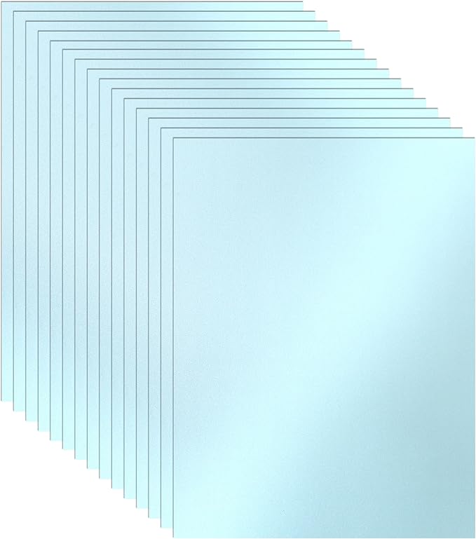 28 Sheets Light Blue Shimmer Cardstock 8.5 x 11 Certificate Paper, 92lb Premium by Guakicae