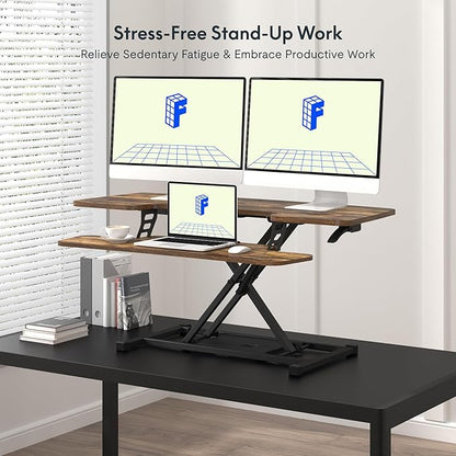 FLEXISPOT FLXISPOT 42-inch Standing Desk Converter, Sit to Stand Dual Monitor - Image 4