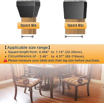Square Chair Leg Protectors for Hardwood Floors - Image 3
