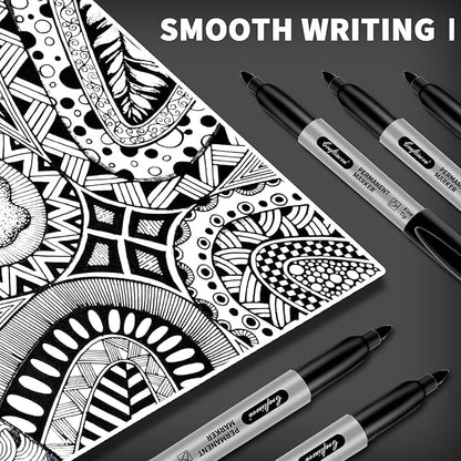 craftinova Black Permanent Markers Bulk Fine Point, Fine Tip Markers Set - Image 7