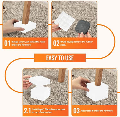 shouwuhho Furniture Risers, 8 Pack Bed Risers - Image 7
