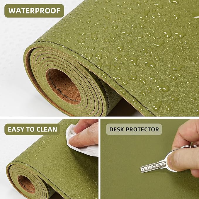 Leather Desk pad Protector, Large Desk mat - Image 3