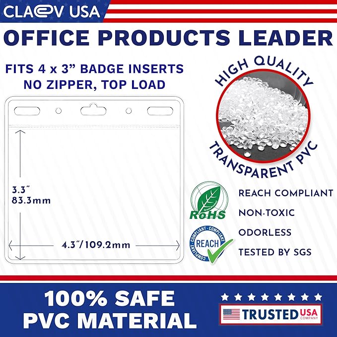 Claev - Horizontal Flexible and Tear Resistant Card Protector - Clear, 4x3 Inch - Image 3