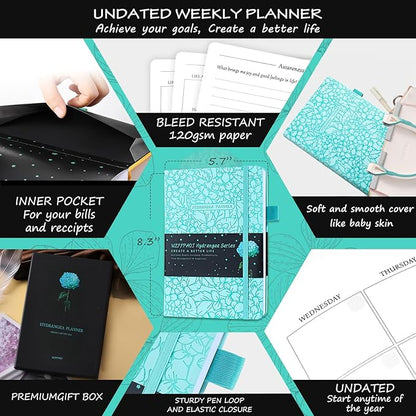 Undated Luxurious Weekly & Monthly Planner to Increase Productivity Hit Your - Image 2