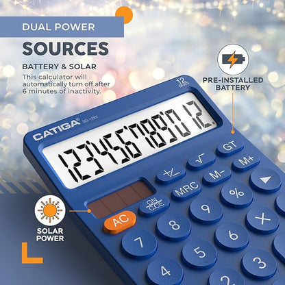 CATIGA 12 Digit Desktop Calculator Basic Desk Calculator - Image 5