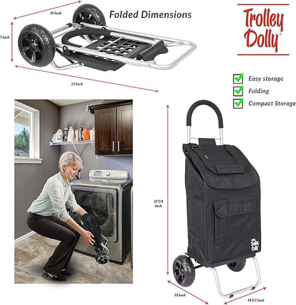 dbest products Trolley Dolly Black Foldable Shopping cart - Image 5