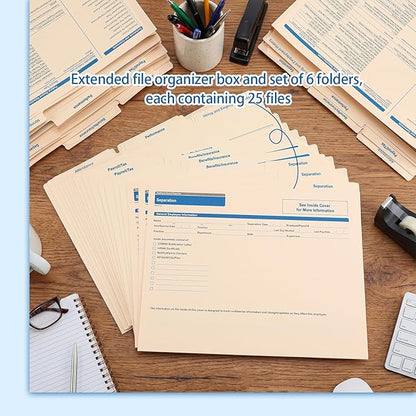 25 Set Employee Personnel File Folders Bulk 6 Folders Expanded Employee Record - Image 5