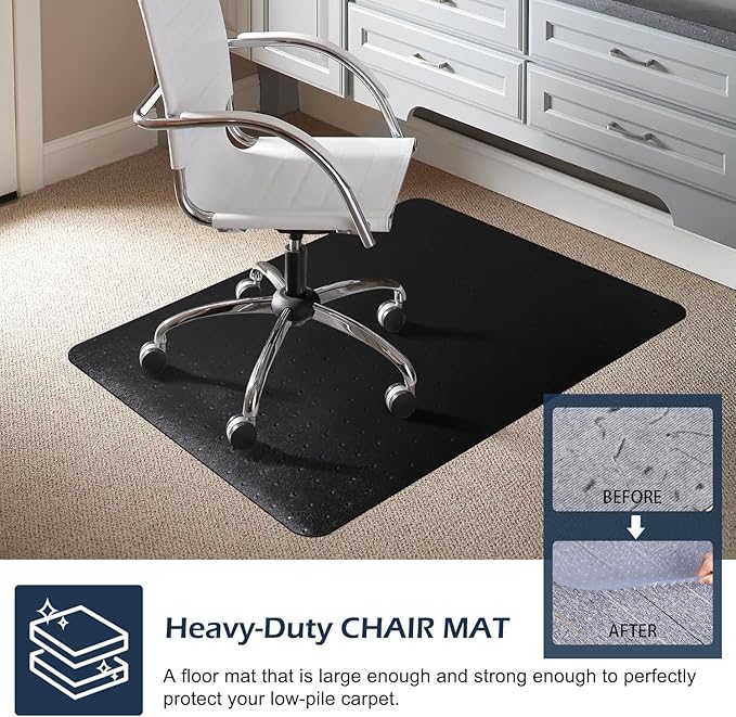 SALLOUS Chair Mat for Carpeted Floors, Vinyl Floor Mat - Image 5