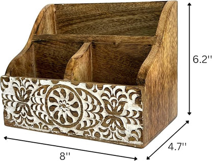 Wooden Office Desk Organizer Countertop, Farmhouse Stationary Aesthetic - Image 6