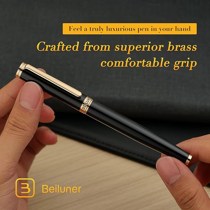 BEILUNER Black Fountain Pen, Stunning Luxury Pens - Image 7