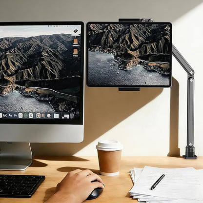 Urmust Tablet Stand for Desk, Adjustable iPad Holder Clamp Mount, 360° Rotation - Image 3