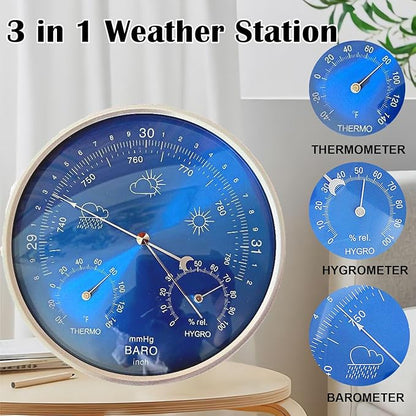 3 in 1 Barometer for Weather Station, Wall Hanging Thermometer All-Season - Image 2