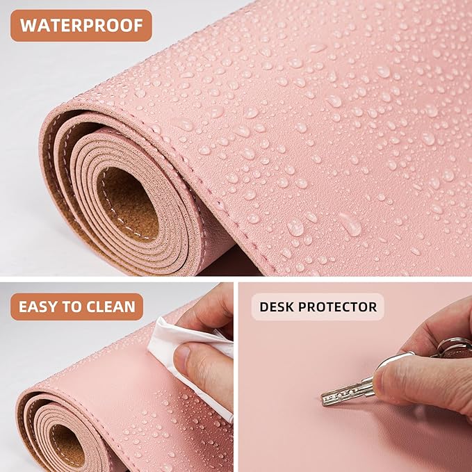 AFIING Leather Desk pad Protector, Large Non-Slip Office Desk Mat - Image 4