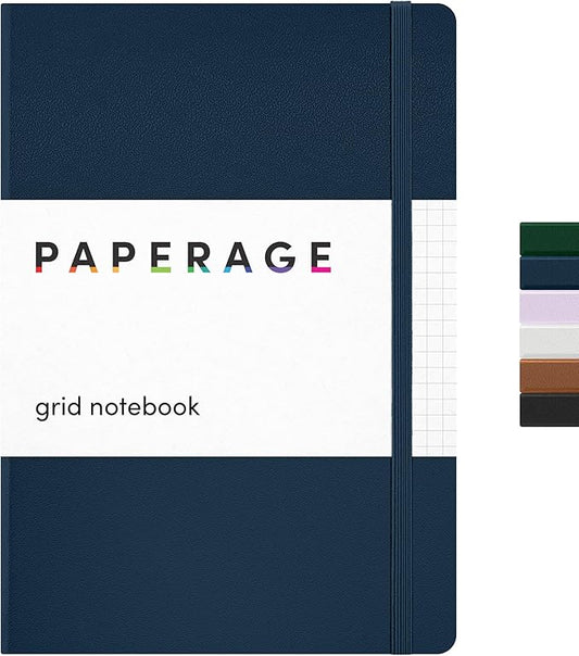 PAPERAGE Graph Paper Journal Notebook, 160 Pages, Medium 5.6 in x 8 in by PAPERAGE