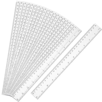 EBOOT 20 Pack Clear Plastic 12 Inch Straight Flexible Ruler by eBoot