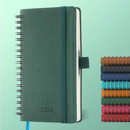 IN-LUXPRO Planner 2026 Daily Weekly and Monthly, 6.5"x3.75", 12 Months Spiral by IN-LUXPRO