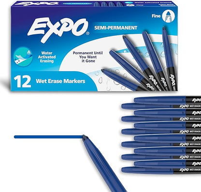 EXPO Wet Erase Markers, Semi-Permanent, Fine Tip, Organizing by EXPO
