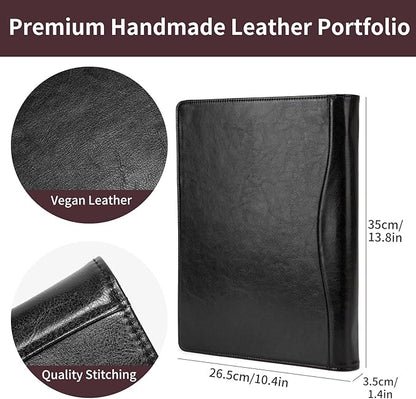 Geslun Vegan Leather 3 Ring Binder, 8.5 x 11 Letter Size Folio - Image 7