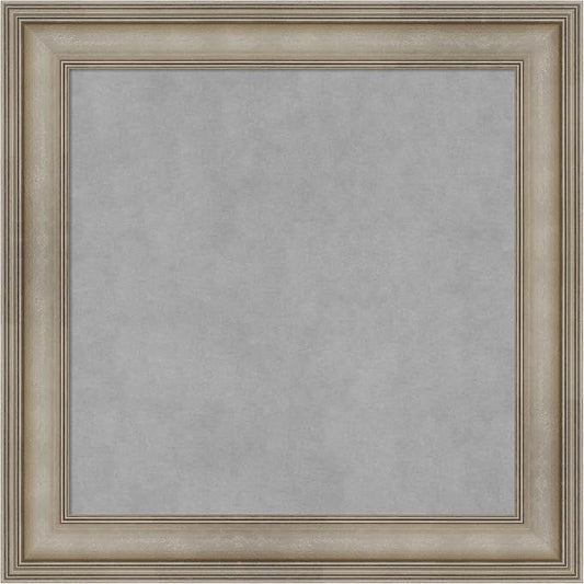 Amanti Art Silver Framed Magnetic Board 25x25 Medium Vision Board by AmantiArt