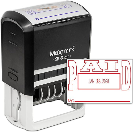 MaxMark Large Self-Inking Rubber Date Office Stamp by Maxmark