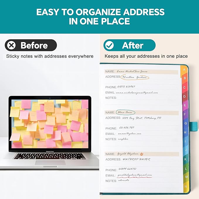 ZXHQ Address Book with Colorful Alphabetical Tabs - Image 4
