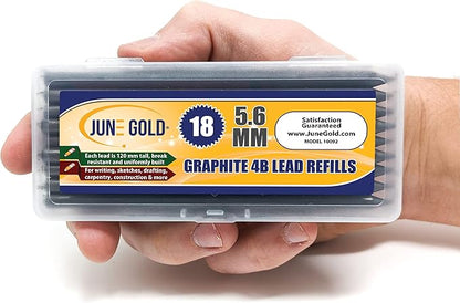 June Gold 18 Pieces, 5.6 mm 4B Lead Refills, 120 mm Length, Extreme Bold - Image 2