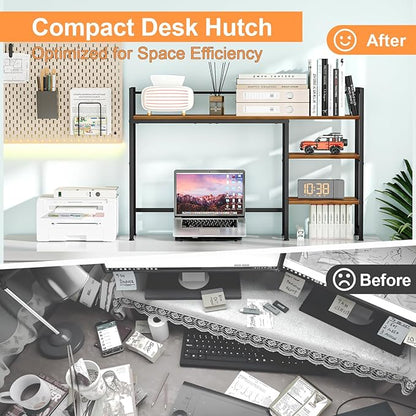 Snughome Desk Shelf, 44.9" Large Desktop Organizer Shelf, Desk Hutch - Image 9