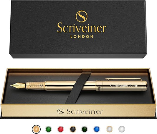 Scriveiner Personalized Gold Fountain Pen by Scriveiner