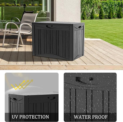 Decksplore 50 Gallon Outdoor Storage Box Waterproof Lockable Resin Deck Box - Image 3
