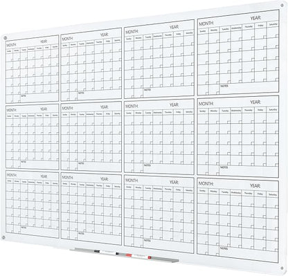 J&J worldwide Glass Whiteboard Yearly Calendar by JJworldwide