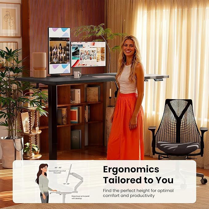 ErGear Height Adjustable Electric Standing Desk, 63 x 28 Inches Large Sit Stand - Image 7