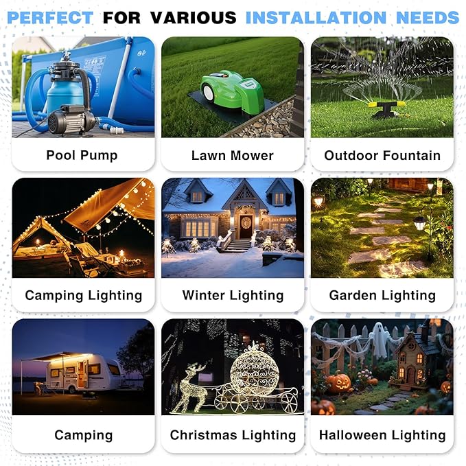 Flemoon Outdoor Extension Cord Cover Waterproof, Weatherproof Electrical - Image 9
