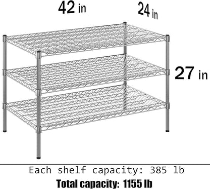 Regal Altair 24" Deep x 42" Wide x 27" Height Wire Shelving Kit | 3-Tier | NSF - Image 3