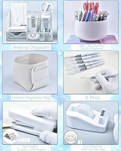 LXEVIHK 20Pcs White Desk Organizers and Accessories - Image 3