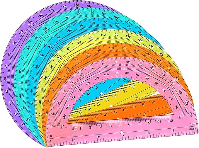 Zonon 36 Pieces Protractors Bulk Plastic 180 Degrees 6 Inch Translucent - Image 8