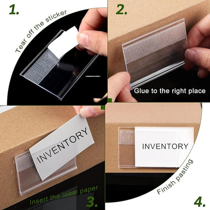 72 Pieces Clear Plastic Adhesive Shelf Tag & Price Label Holders - Image 5