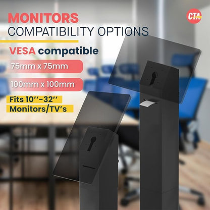 CTA Digital Kiosk with Printer Shelf VESA Compatible Floor Stand Kiosk with - Image 4
