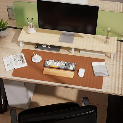 Aothia Double-Sided Desk Pad, 37.8"x17" Leather Desk Mat, Eco Cork Desk Pad - Image 5